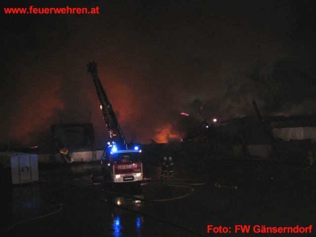 FF Gänserndorf: Großbrand auf Mülldeponie Hohenruppersdorf