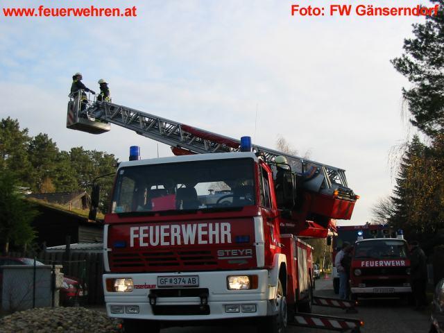 FF Gänserndorf: Kaminbrand in Gänserndorf Süd
