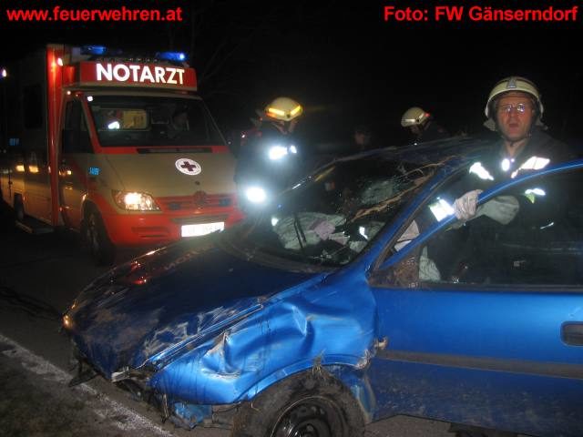 FF Gänserndorf: Verkehrsunfall mit eingeklemmter Person