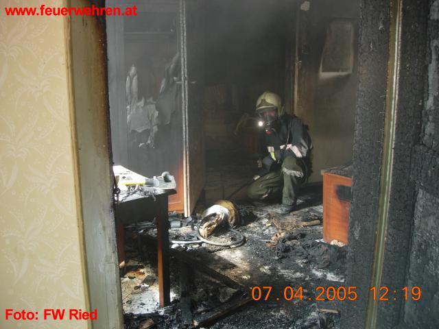 FF Ried im Innkreis: Zimmerbrand in Ried