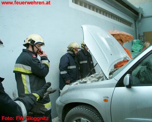 FF Gloggnitz: PKW-Brand bei der B17