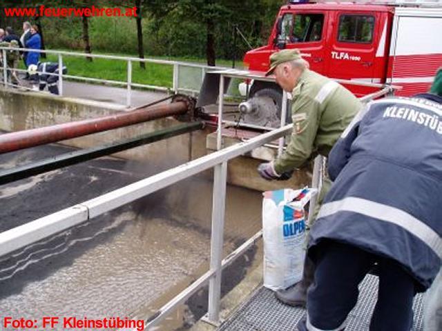 Ölalarm in der Kläranlage Deutschfeistritz