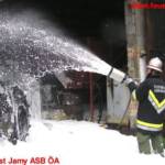 Maschinenhalle in Reinprechtspölla in Vollbrand