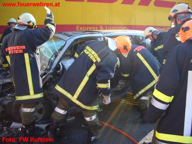 FF Kufstein: Verkehrsunfall auf der A12