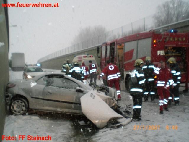 BFV Liezen: Schwerer Verkehrsunfall bei Stainach