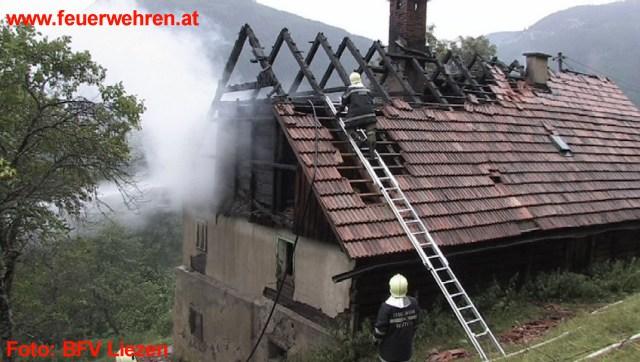 BVF Liezen: Dachstuhlbrand in Selzthal