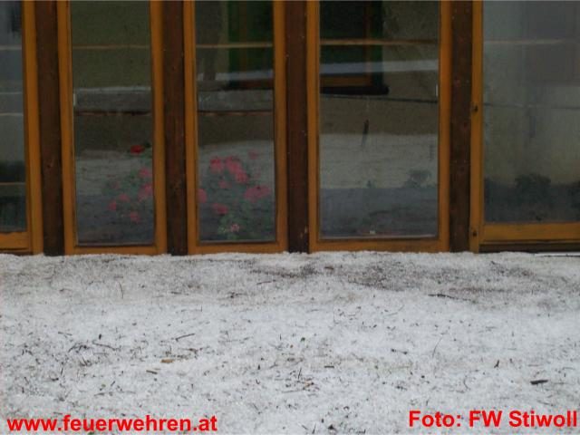 FF Stiwoll: Schweres Hagelunwetter im Gemeindegebiet