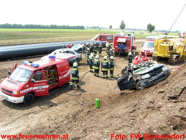 FF Gänserndorf: Schwerer Verkehrsunfall B8