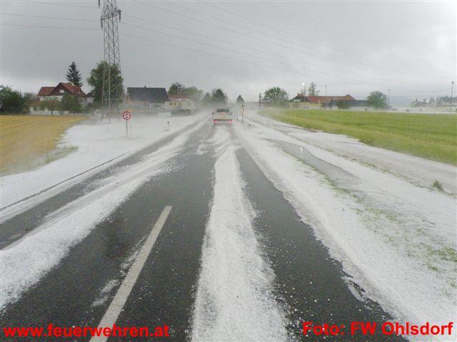 FF Ohlsdorf: Hagelunwetter verwüstet Gemeindegebiet