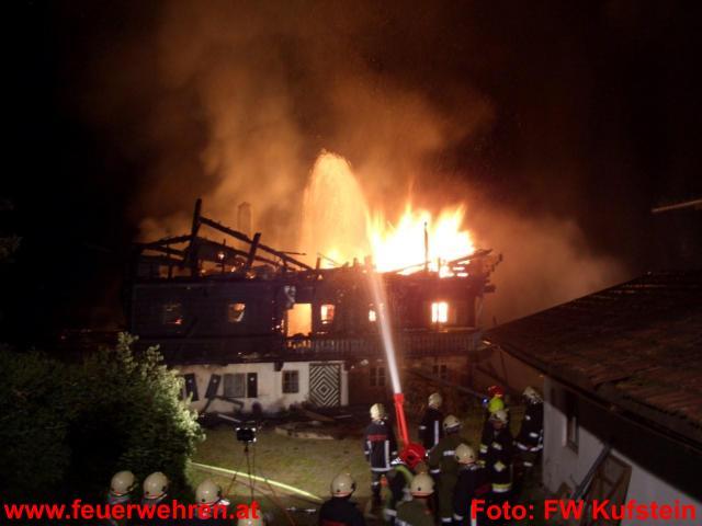 FF Kufstein: Großbrand in Schwoich/Tirol