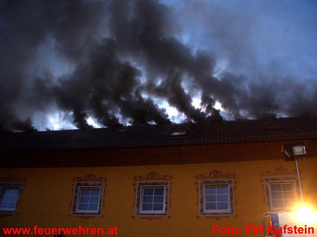 FF Kufstein: Gebäudebrand in Kufstein