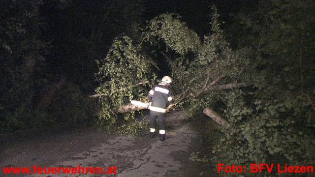BFV Liezen: Orkanartiger Sturm im Ennstal