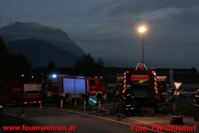 FF Ohlsdorf: Reale Einsatzübung im Kreisverkehr