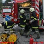 Reale Einsatzübung im Kreisverkehr