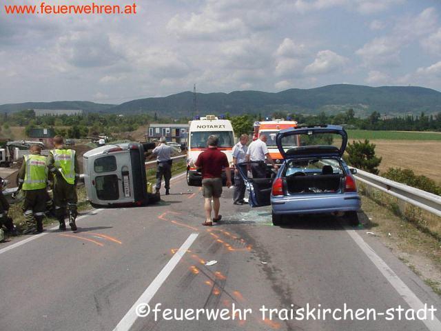 FF Traiskirchen: Verkehrsunfall auf der Trumauer Strasse