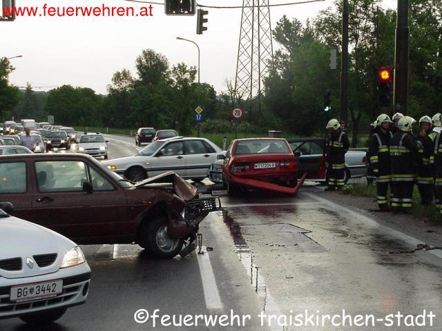 FF Traiskirchen: Verkehrsunfall im Kreuzungsbereich B17/A2