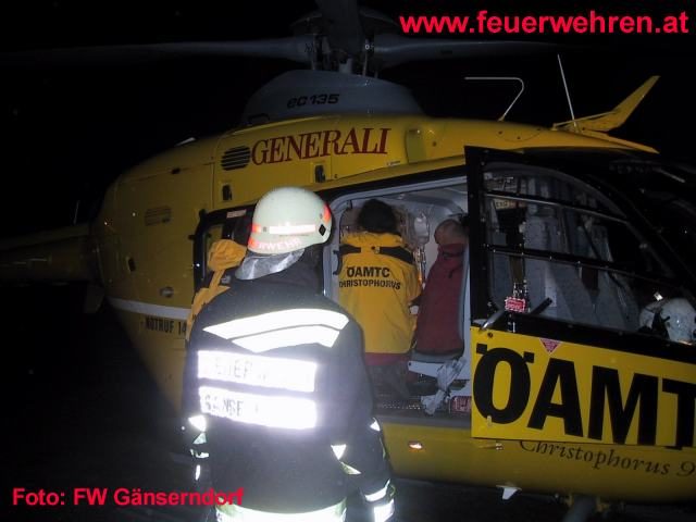FF Gänserndorf: Verkehrsunfall mit eingeklemmter Person