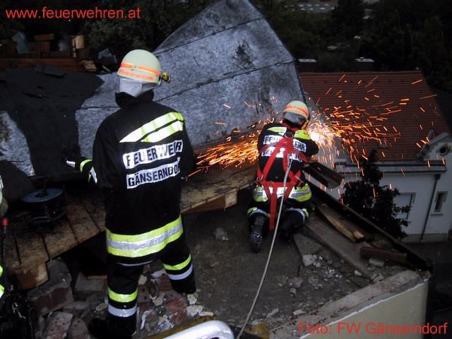 FF Gänserndorf: Sturmschäden in Gänserndorf