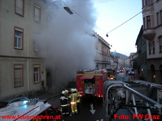 BF Graz: Zimmerbrand in der Grazer Grabenstraße