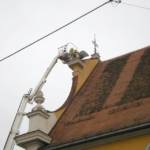 Windböe versetzte Dach Gottes