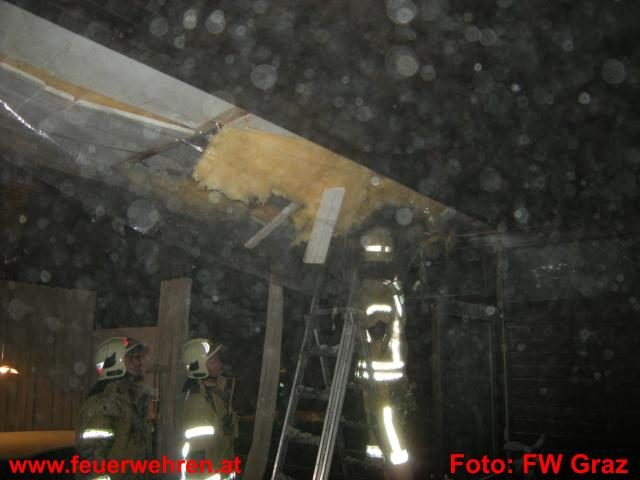 BF Graz: Dachstuhlbrand in Graz-Liebenau