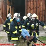 Einsatzübung Brand mit verletzten Pferden