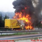 LKW-Brand auf der A9 Mautstelle Ardning