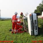 Einsatzübung Verkehrsunfall - vier Feuerwehren übten den Ernstfall