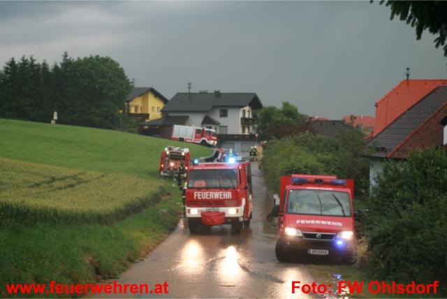 FF Ohlsdorf: Wohnhausanlagen von Starkregen überflutet