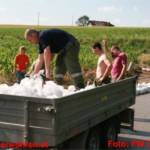 Vorbeugender Hochwasserschutz mit 900 Sandsäcken errichtet