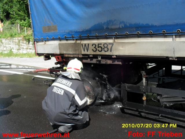 FF Trieben: Neuerlicher LKW-Brand in Trieben