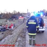 Schwerer Verkehrsunfall - Pkw stürzte über Böschung