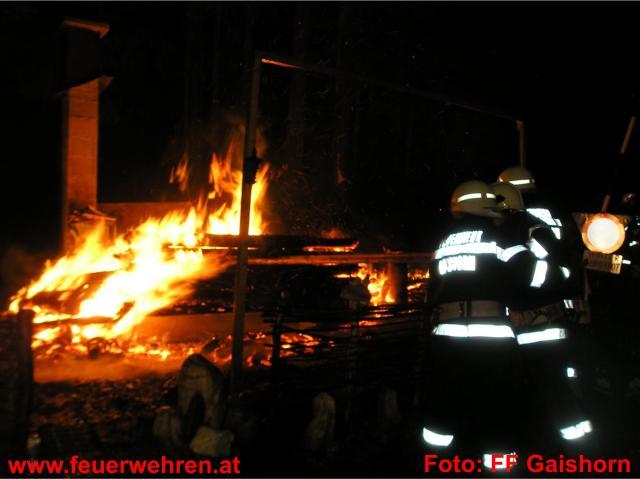 FF Gaishorn/See: Brand einer Mauthütte