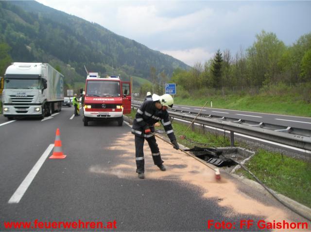 FF Gaishorn/See: Verkehrsunfall auf der A9