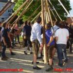 Tatkräftige Unterstützung beim Maibaum-Aufstellen