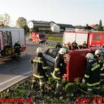 Einsatzübung Verkehrsunfall im Kreisverkehr Kleinreith