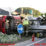 Einsatzübung Verkehrsunfall im Kreisverkehr Kleinreith
