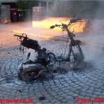Moped bei Brand im Ortszentrum komplett abgebrannt