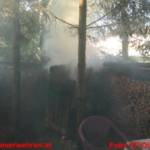 Brand einer Selche und eines Holzstoßes