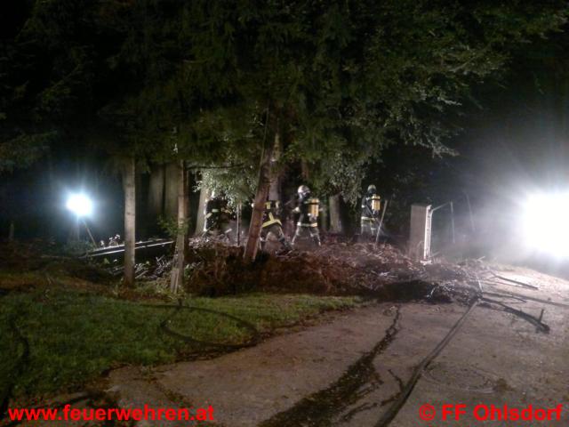 FF Ohlsdorf: Waldbrand durch Wassereinsatz verhindert