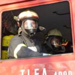 Übung Wirtschaftsgebäude in Flammen