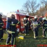 Übung Wirtschaftsgebäude in Flammen