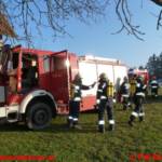 Übung Wirtschaftsgebäude in Flammen