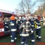 Übung Wirtschaftsgebäude in Flammen