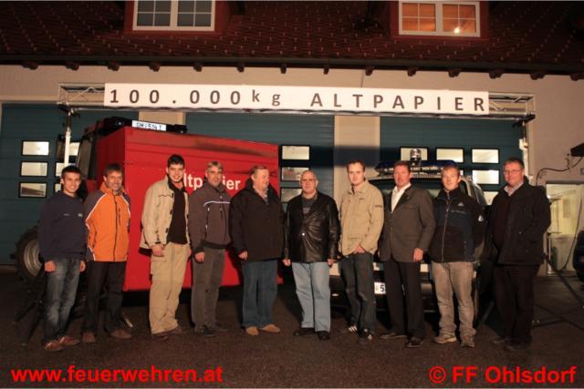 FF Ohlsdorf sammelte 100.000kg Altpapier
