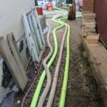 Überflutung durch Scheeschmelze - Materialschlacht in Ehrenfeld