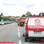 Massiver Öl-Austritt an einem LKW auf der B120a