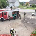 Einsatzübung mit Überraschung - Rauch aus dem Gerätehaus