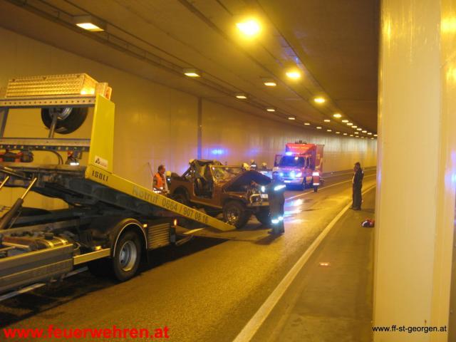 Verkehrsunfall im Tunnel St. Georgen i.A.