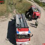 Einsatzübung in der Ohlsdorfer Reifendeponie